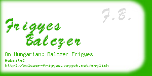 frigyes balczer business card